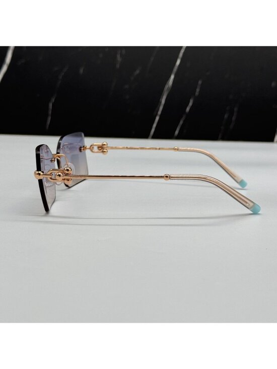 Tiffany & Co TF3088 610516 Blue Gold Rimless Women Sunglasses Authentic NEW main image 5